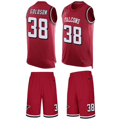 Men's Limited Dashon Goldson Nike Jersey Red - #38 Tank Top Suit NFL Atlanta Falcons